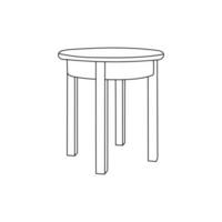 line art Table design template, vector symbol, sign, outline illustration.