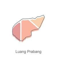 Map of Luang Prabang modern outline, vector map of Laos illustration vector Design Template, suitable for your company