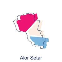 mapa de alor setar vector diseño plantilla, mundo mapa internacional vector modelo con contorno gráfico bosquejo estilo aislado en blanco antecedentes