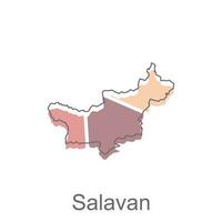 Map of Salavan modern outline, vector map of Laos illustration vector Design Template, suitable for your company