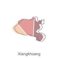Map of Xiangkhoang modern outline, vector map of Laos illustration vector Design Template, suitable for your company