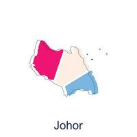 Map of Johor vector design template, World Map International vector template with outline graphic sketch style isolated on white background