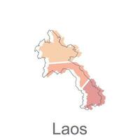 Map of Laos colorful geometric with outline vector design, World map country vector illustration template