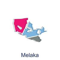 Map of Melaka colorful modern outline vector design template, logotype element for template.