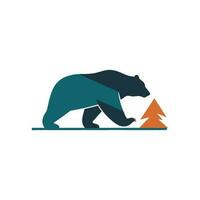 animal oso logo ilustración vector diseño modelo