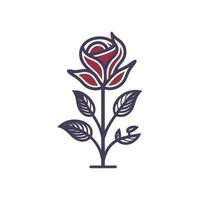 Rose Flower Logo Illustration Vector Design Template