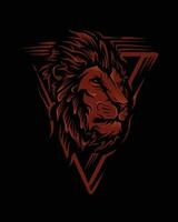 rojo león cabeza vector ilustración