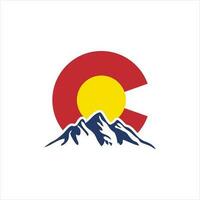 colorado logo with mountain vector illustration