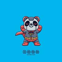 Super hero panda logo character. vector