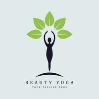 beauty yoga template logo vector