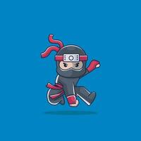 Ninja assassin character logo design. vector