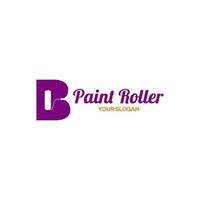 B Paint Roller Logo Design Vector