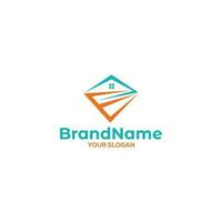 E Diamond Home Logo Design Vector