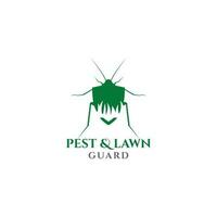 Pest and Lawn Shield Logo Design Vector