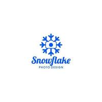 Snowflake Photography Logo Design Vector