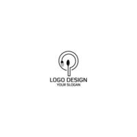 P Restaurant Logo Design Vector