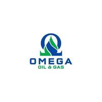 omega petróleo y gas logo diseño vector