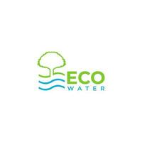 E Eco Water Logo Design Vector