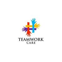 Teamwork Care Logo Design Vector