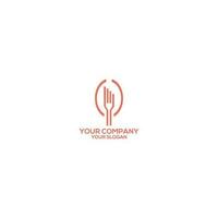 spoon and fork restaurant logo design vector