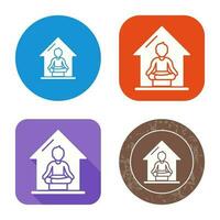 icono de vector de yoga en casa