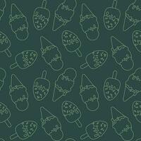 Monochrome Ice Cream Pattern. Vector Seamless Design. Stylish and versatile vector seamless pattern featuring an image of ice cream in monochrome colors for wrapping paper and various projects.
