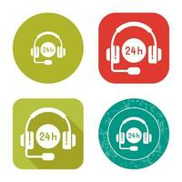 24 Hours Support Vector Icon