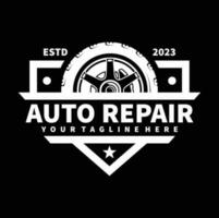 coche logo, cochera, servicio, partes. auto partes auto reparar logo ilustración vector