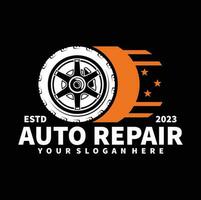 car logo, garage, service, parts. auto parts auto repair logo illustration vector