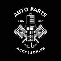 car logo, garage, service, parts. auto parts auto repair logo illustration vector