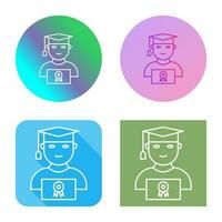 Unique Student Holding Degree Vector Icon