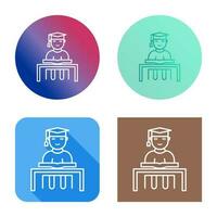 Unique Studying on Desk Vector Icon