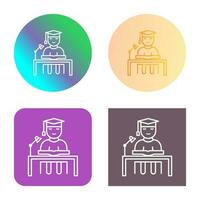 Unique Studying on Desk Vector Icon