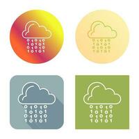 icono de vector de codificación de nube