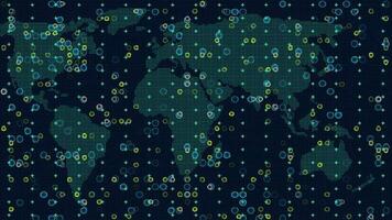 digitale mezzitoni puntini griglia in movimento su, concetto per digitale tecnologia sfondo senza soluzione di continuità ciclo continuo video