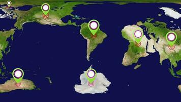 carta geografica Posizione, GPS carta geografica navigatore sistema animazione. itinerario destinazione 3d città strade. ricerca direzione, traccia o indirizzo. video