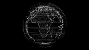 digitale terra, digitale dati globo - astratto 3d interpretazione di un' scientifico tecnologia dati Rete circostante pianeta terra veicolare connettività video