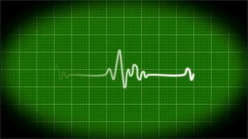 heart beat pulse line displaying in cardiograph monitor video