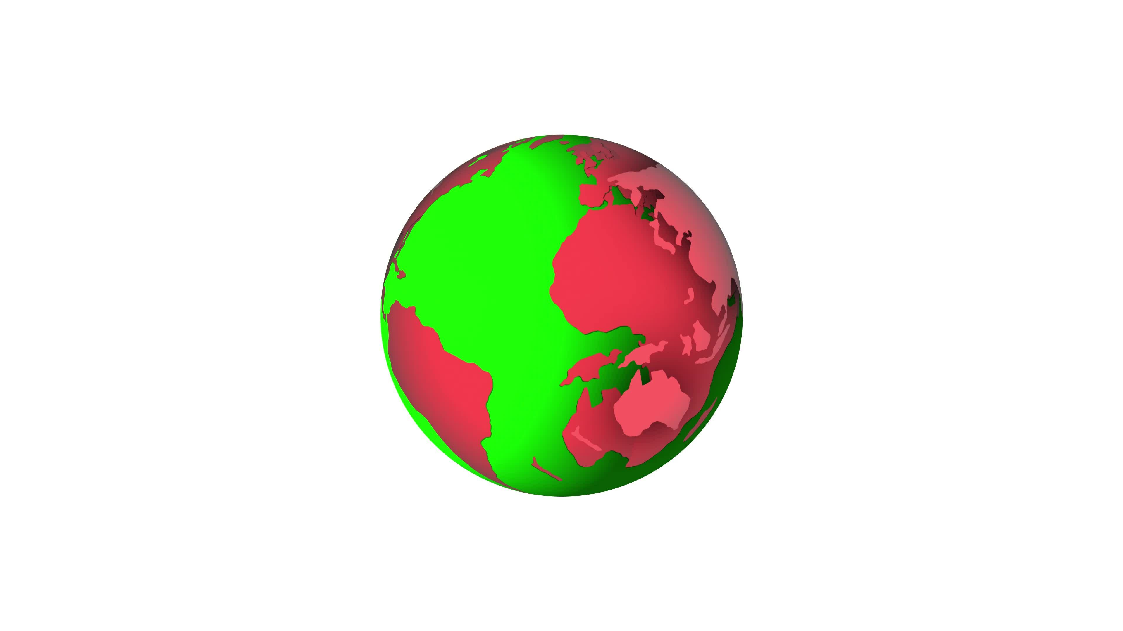 Flat design spinning Earth isolated on black. Animation of planet Earth ...