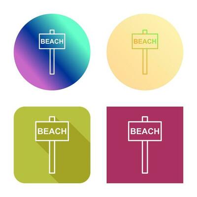 Beach Sign Vector Icon