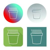 Grass Pot Vector Icon