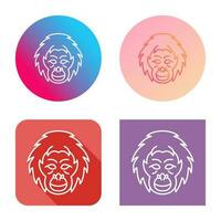 icono de vector de orangután