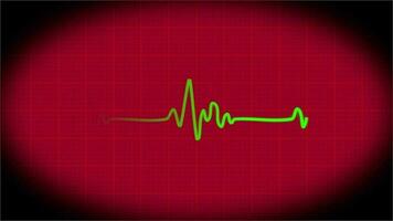 heart beat pulse line displaying in cardiograph monitor video