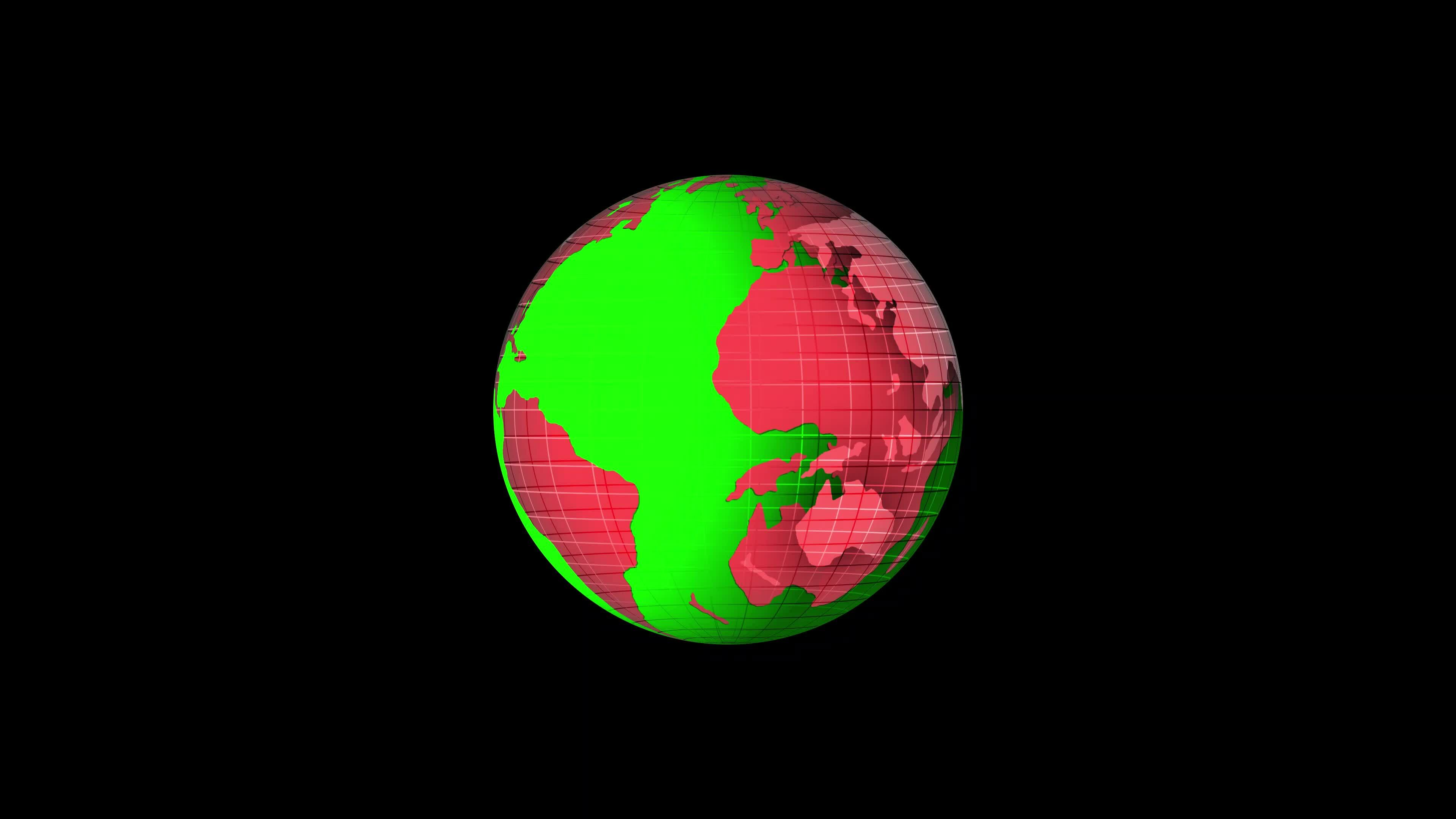 Flat design spinning Earth isolated on black. Animation of planet Earth ...