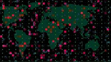 digitale mezzitoni puntini griglia in movimento su, concetto per digitale tecnologia sfondo senza soluzione di continuità ciclo continuo video