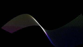 Curvy geometric line  and wavy lines pattern looping animation on black background video