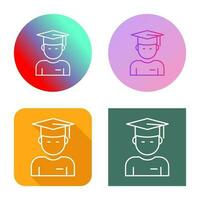 icono de vector de estudiante graduado