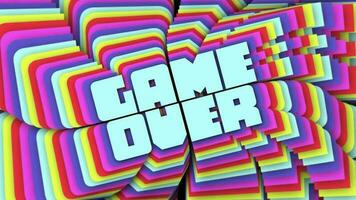 Digital animation of Game over text on Stacked Typography Text Animation. Game over video footage