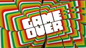 Digital animation of Game over text on Stacked Typography Text Animation. Game over video footage