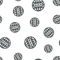 Go to web seamless pattern background icon. Business flat vector illustration. World network sign symbol pattern.